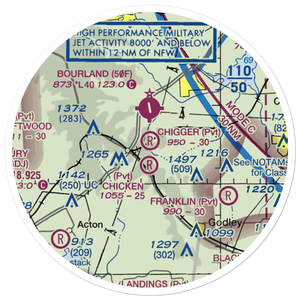 Chigger Field (TE52) VFR Sectional Sticker (20 mile)