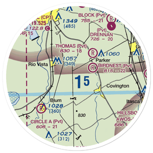 Cross Wind Acres Airport (TE47) VFR Sectional Sticker (20 mile)