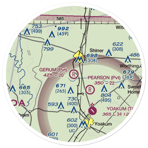 Gerum Farm Airport (TE36) VFR Sectional Sticker (20 mile)