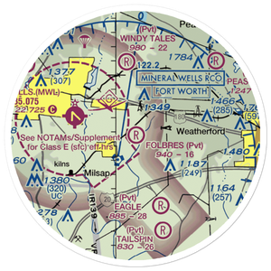 Reb Folbre's Place Airport (TE34) VFR Sectional Sticker (20 mile)
