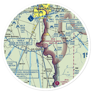 Rancho Blanco Airport (TE32) VFR Sectional Sticker (30 mile)