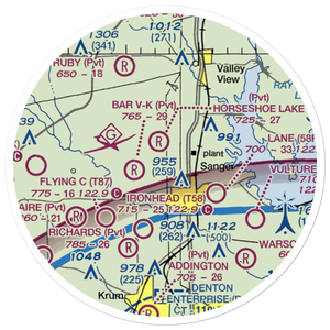 Horseshoe Lake Airport (TE24) VFR Sectional Sticker (20 mile)
