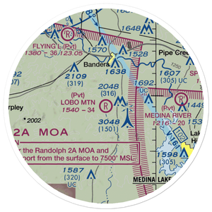 Lobo Mountain Ranch Airport (TE21) VFR Sectional Sticker (20 mile)