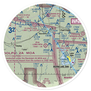 Lobo Mountain Ranch Airport (TE21) VFR Sectional Sticker (30 mile)