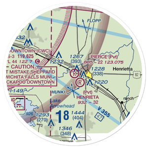Pierce Airport (TE10) VFR Sectional Sticker (20 mile)