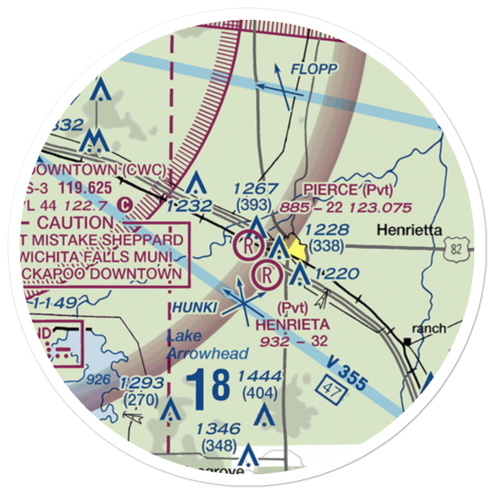 Pierce Airport (TE10) VFR Sectional Sticker (20 mile) 