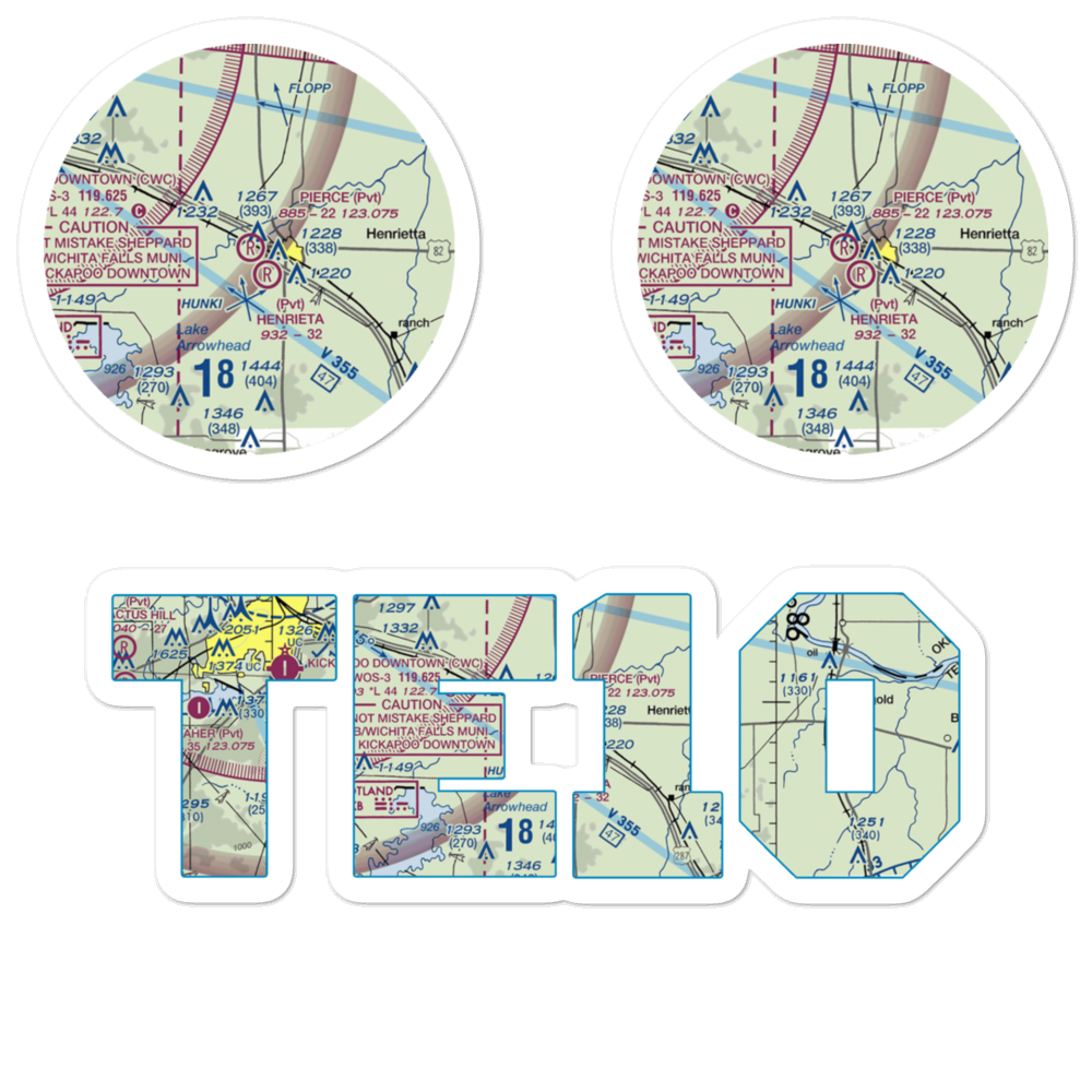 Pierce Airport (TE10) VFR Sectional Sticker Pack 