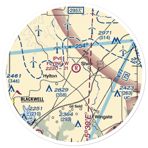 Flying W Airport (TE08) VFR Sectional Sticker (20 mile)