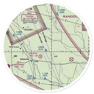 R & J Livestock County Airport (TA82) VFR Sectional Sticker (30 mile)