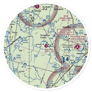 W J E Airport (TA70) VFR Sectional Sticker (30 mile)