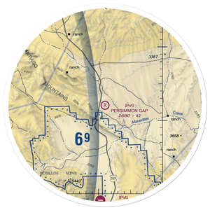 Persimmon Gap Ranch Airport (TA64) VFR Sectional Sticker (30 mile)