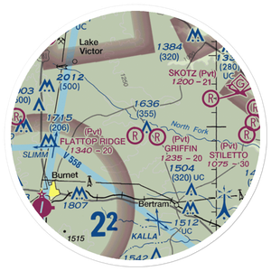 Flattop Ridge Airport (TA63) VFR Sectional Sticker (20 mile)