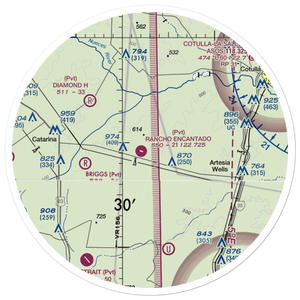 Rancho Ecantado Airport (TA58) VFR Sectional Sticker (30 mile)