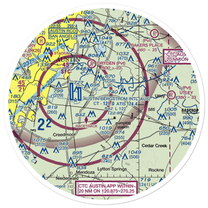 Del Valle Airport (TA55) VFR Sectional Sticker (30 mile)
