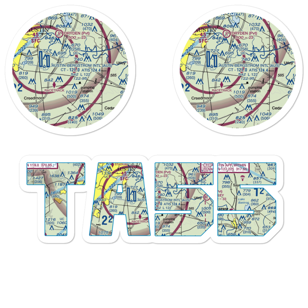 Del Valle Airport (TA55) VFR Sectional Sticker Pack 