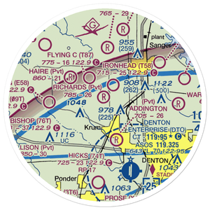 Richards Airport (TA47) VFR Sectional Sticker (20 mile)
