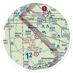 Vaca Moo Airport (TA37) VFR Sectional Sticker (20 mile)
