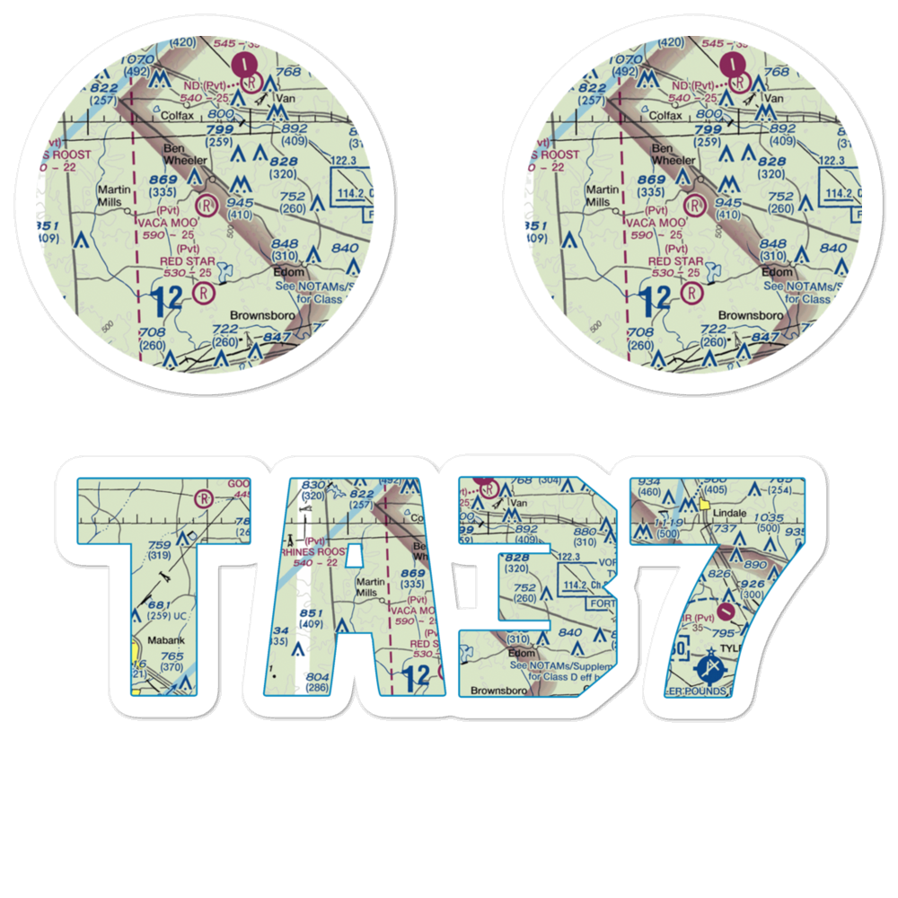 Vaca Moo Airport (TA37) VFR Sectional Sticker Pack 