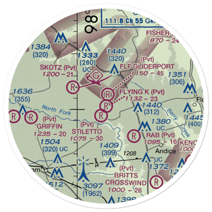 Flying 'K' Airport (TA27) VFR Sectional Sticker (20 mile)