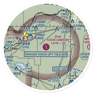 Cook Canyon Ranch Airport (TA25) VFR Sectional Sticker (20 mile)