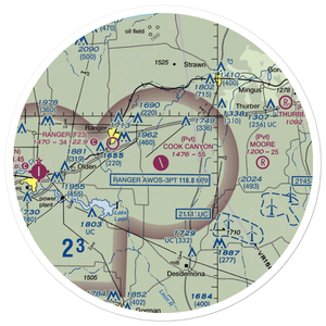 Cook Canyon Ranch Airport (TA25) VFR Sectional Sticker (30 mile)