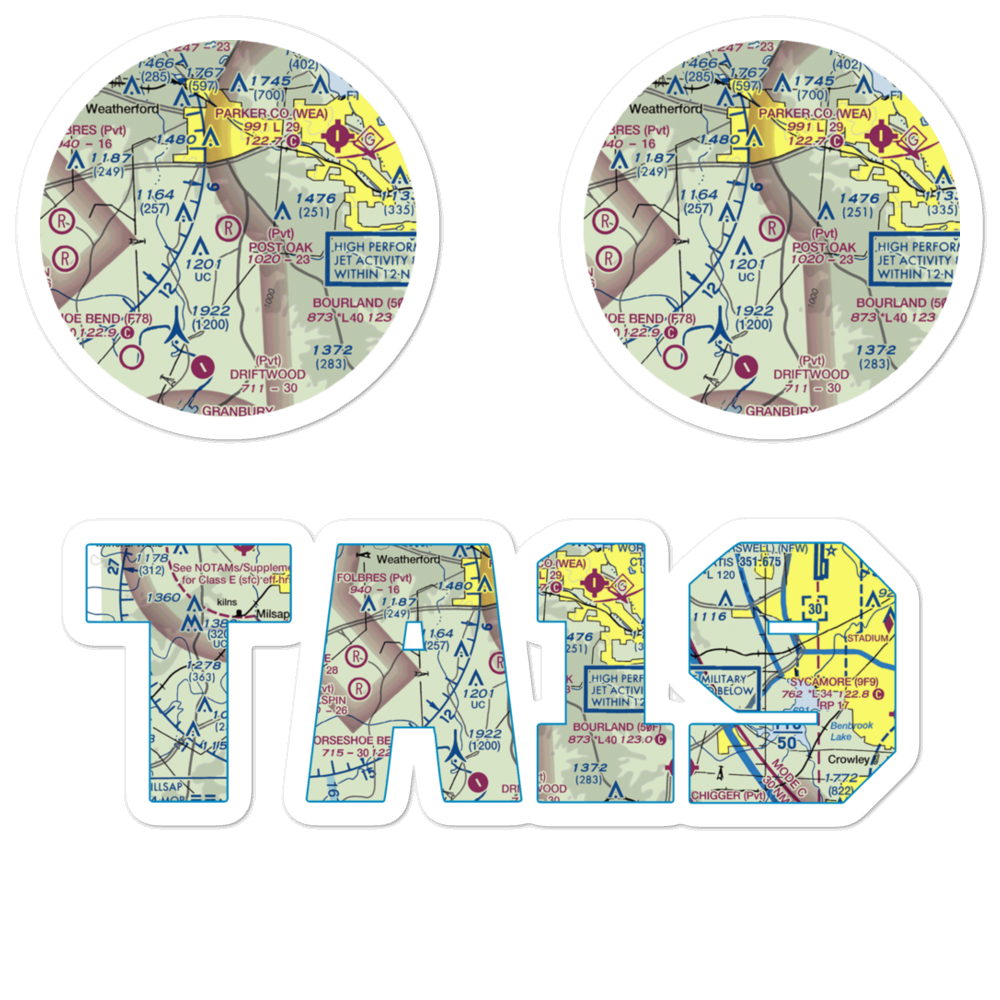 Post Oak Airfield (TA19) VFR Sectional Sticker Pack 