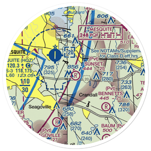 Sunset Airport (TA18) VFR Sectional Sticker (20 mile)
