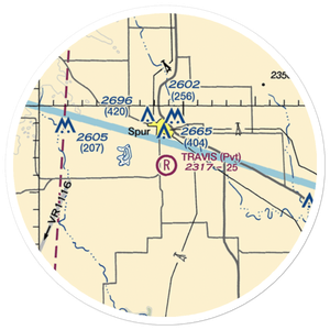 Travis Field Airport (TA16) VFR Sectional Sticker (20 mile)