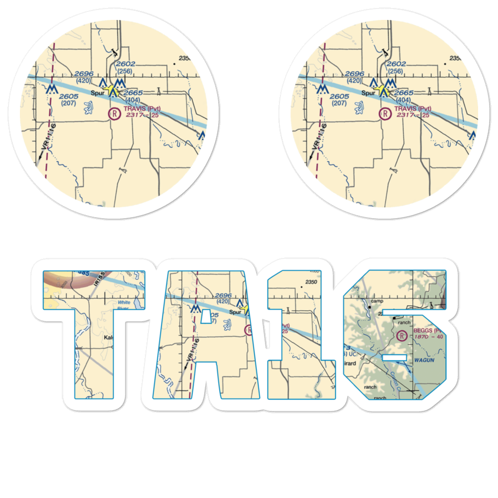 Travis Field Airport (TA16) VFR Sectional Sticker Pack 