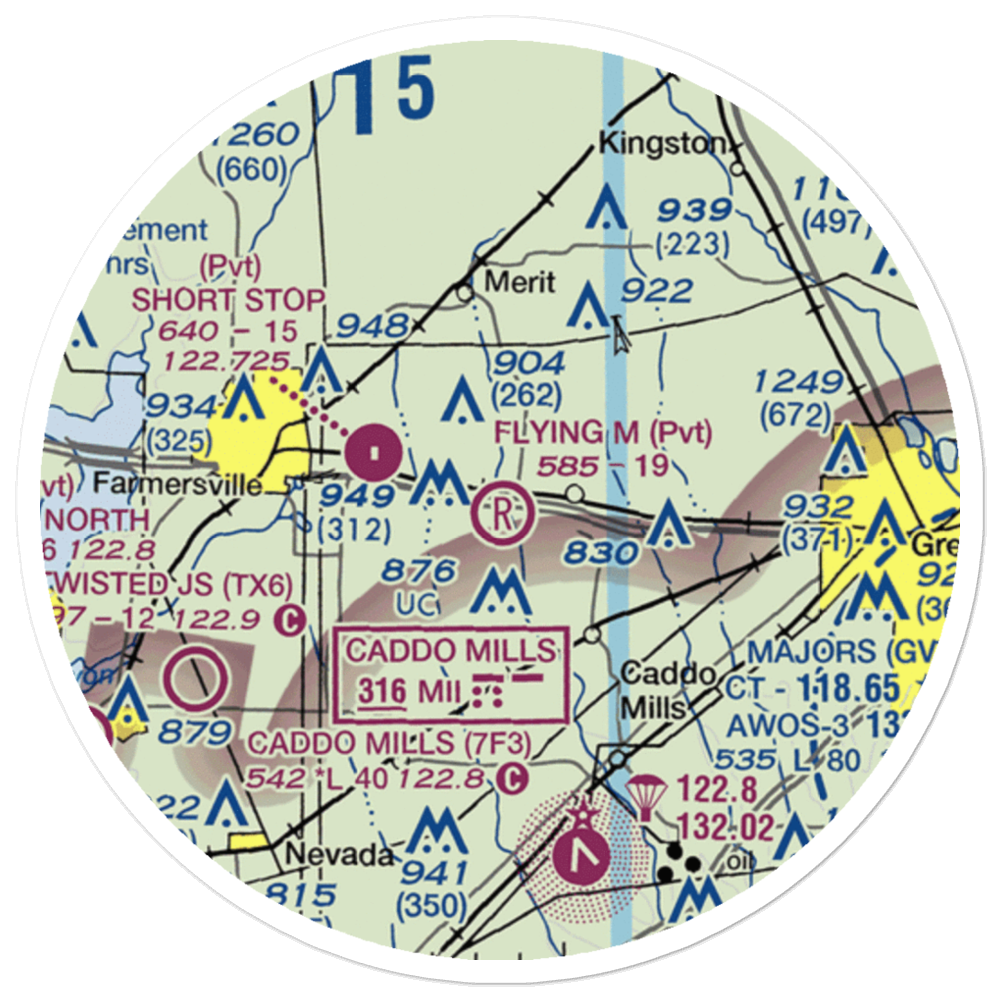 Flying M Airport (TA08) VFR Sectional Sticker (20 mile) 