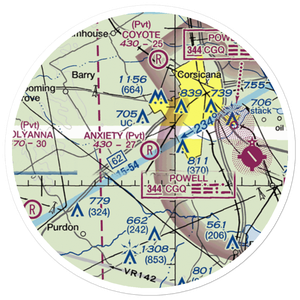 Anxiety Aerodrome (TA05) VFR Sectional Sticker (20 mile)