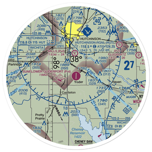 Sunflower Aerodrome (SN76) VFR Sectional Sticker (30 mile)