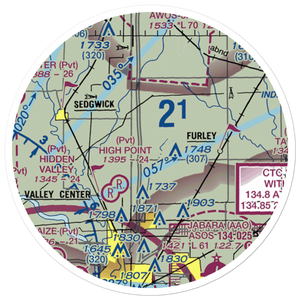 Lil Bird Airport (SN68) VFR Sectional Sticker (20 mile)