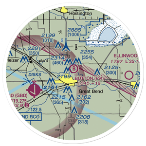 Button Airport (SN67) VFR Sectional Sticker (20 mile)