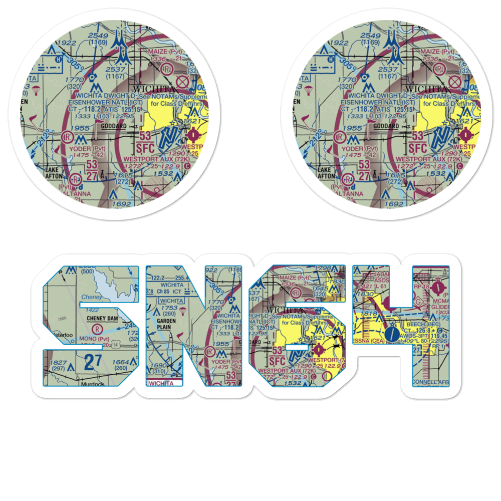 Eck Field (SN64) VFR Sectional Sticker Pack 