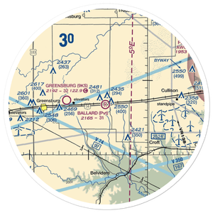 Gail Ballard Airport (SN63) VFR Sectional Sticker (30 mile)