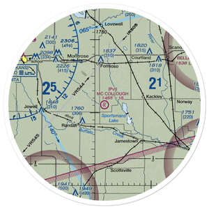 Mc Collough Airfield (SN49) VFR Sectional Sticker (30 mile)