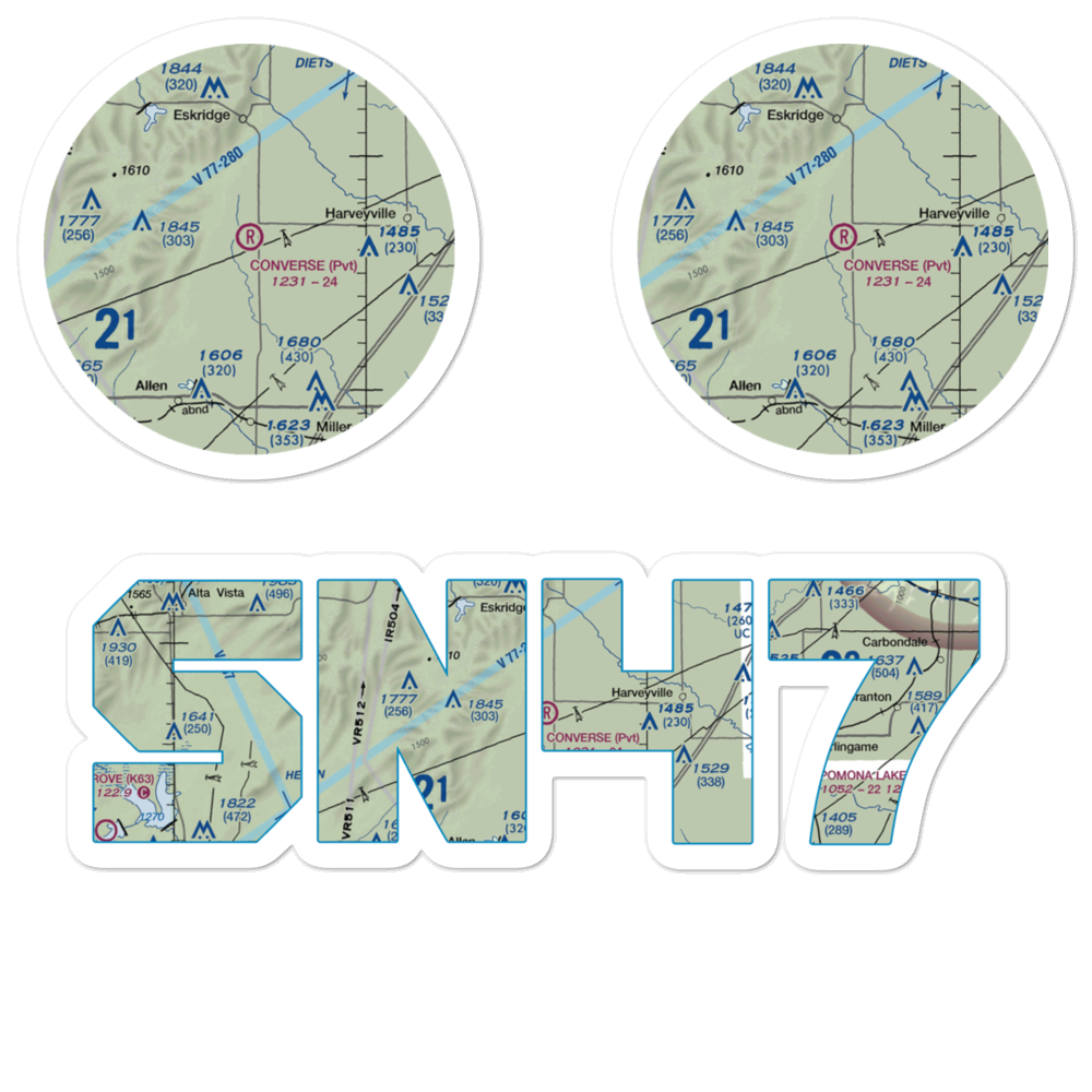 Converse Farm Airport (SN47) VFR Sectional Sticker Pack 