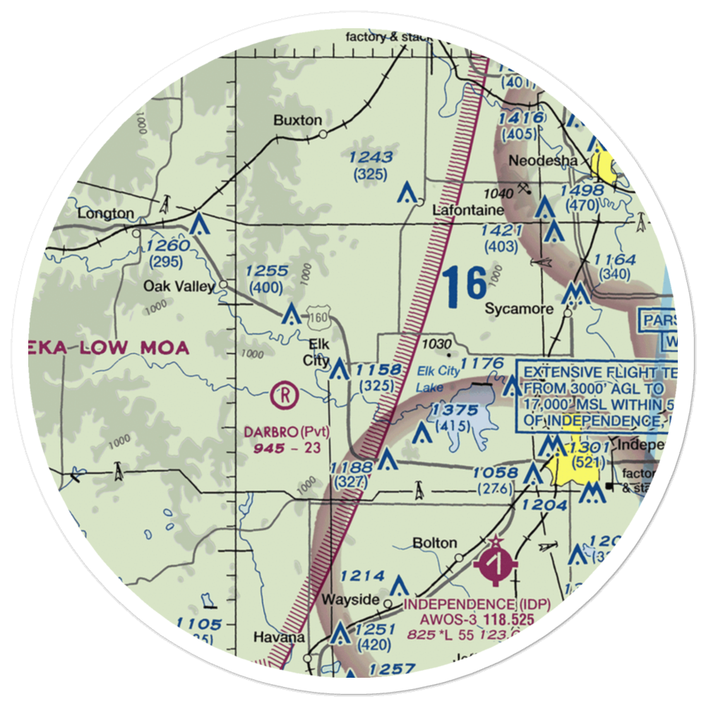 Bob Faler Airport (SN44) VFR Sectional Sticker (30 mile) 