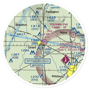 Ziggy Carline Airport (SN41) VFR Sectional Sticker (20 mile)