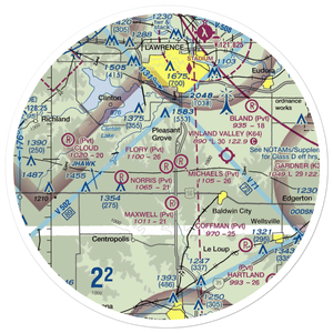 Flory /Private/ Airport (SN21) VFR Sectional Sticker (30 mile)