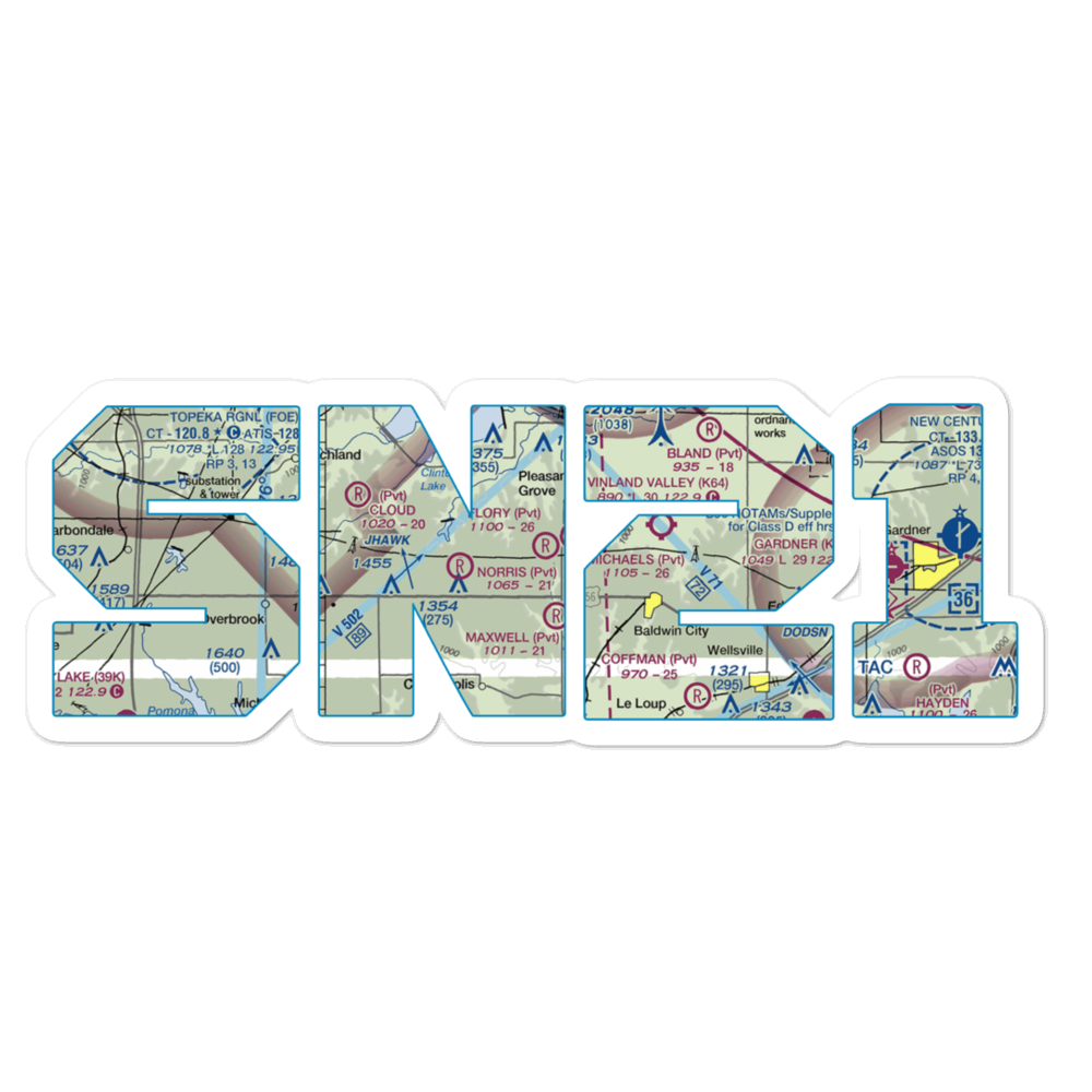 Flory /Private/ Airport (SN21) VFR Sectional Sticker 