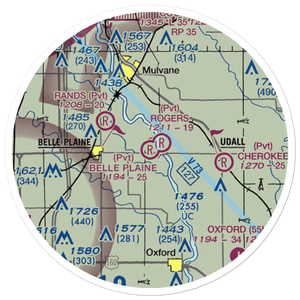 Belle Plaine Farms Airport (SN10) VFR Sectional Sticker (20 mile)
