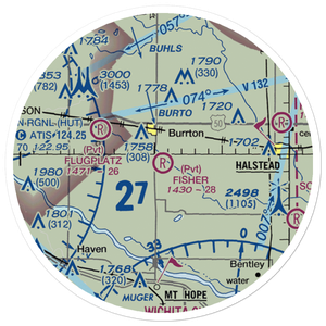 Fisher Airport (SN08) VFR Sectional Sticker (20 mile)