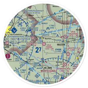 Fisher Airport (SN08) VFR Sectional Sticker (30 mile)