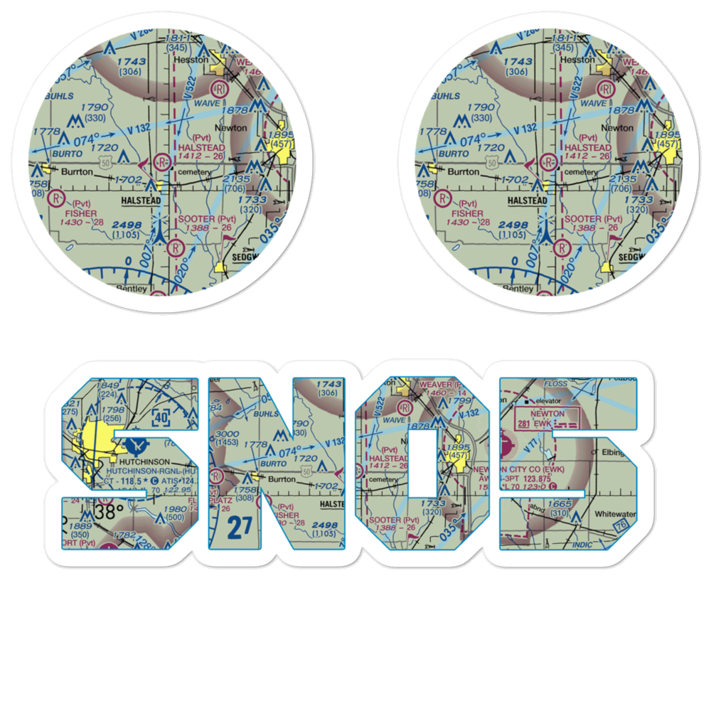 Halstead Airport (SN05) VFR Sectional Sticker Pack 
