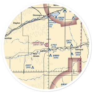 Lenora Municipal Airport (SN03) VFR Sectional Sticker (30 mile)