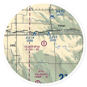 Oller Airport (SD97) VFR Sectional Sticker (20 mile)
