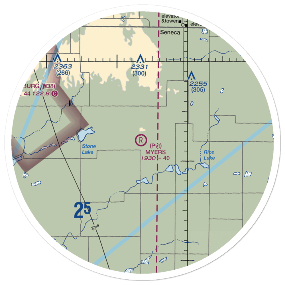 Gary Myers Airport (SD93) VFR Sectional Sticker (30 mile) 