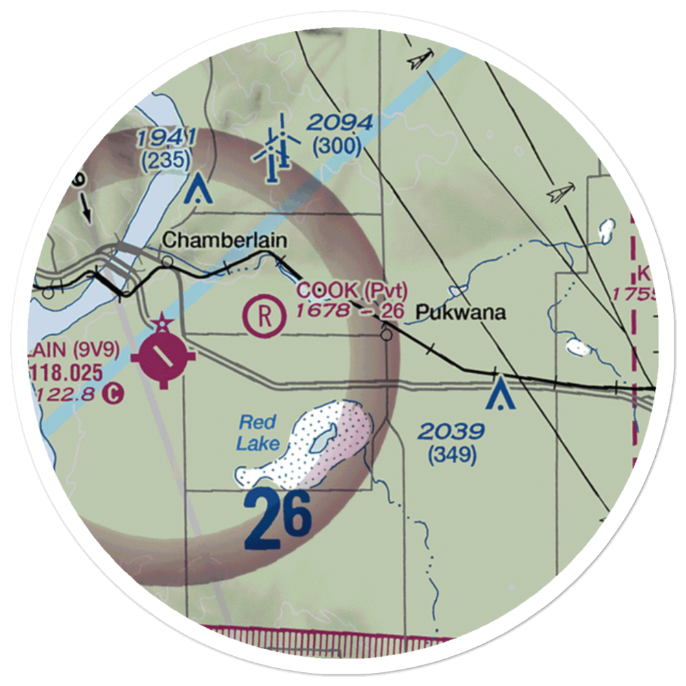Priebe Landing Strip (SD89) VFR Sectional Sticker (20 mile) 